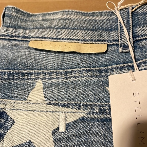 Stella McCartney Blue and Cream Star Print Denim Boyfriend Jeans - Picture 6 of 11